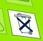 Logo figurant sur l'emballage: ne pas mélanger aux déchets ordinaires (logo
              DEEE)